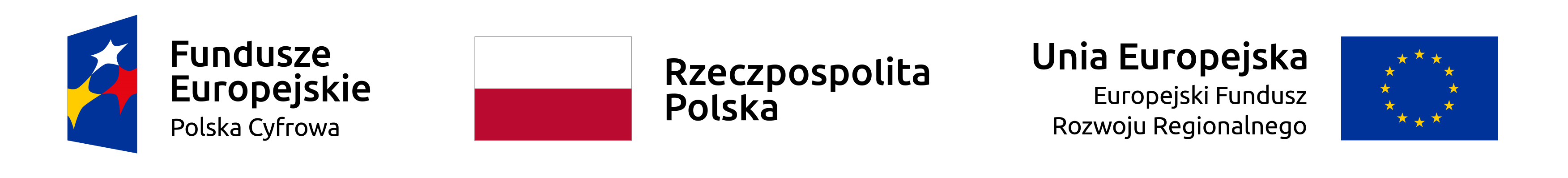 graficzna belka z logotypami ue polska cyfrowa i flaga Polski