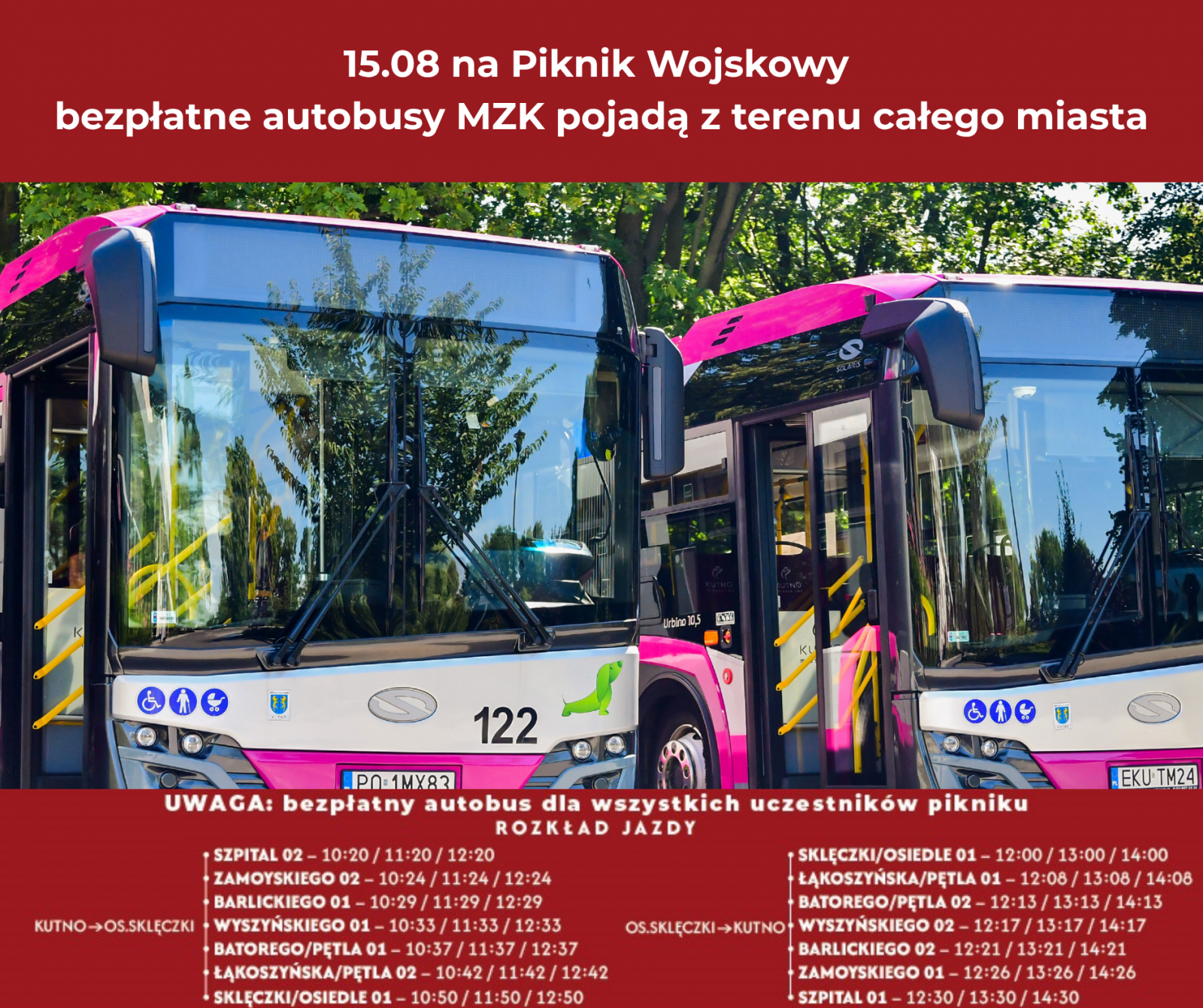 Autobusy 15 sierpnia