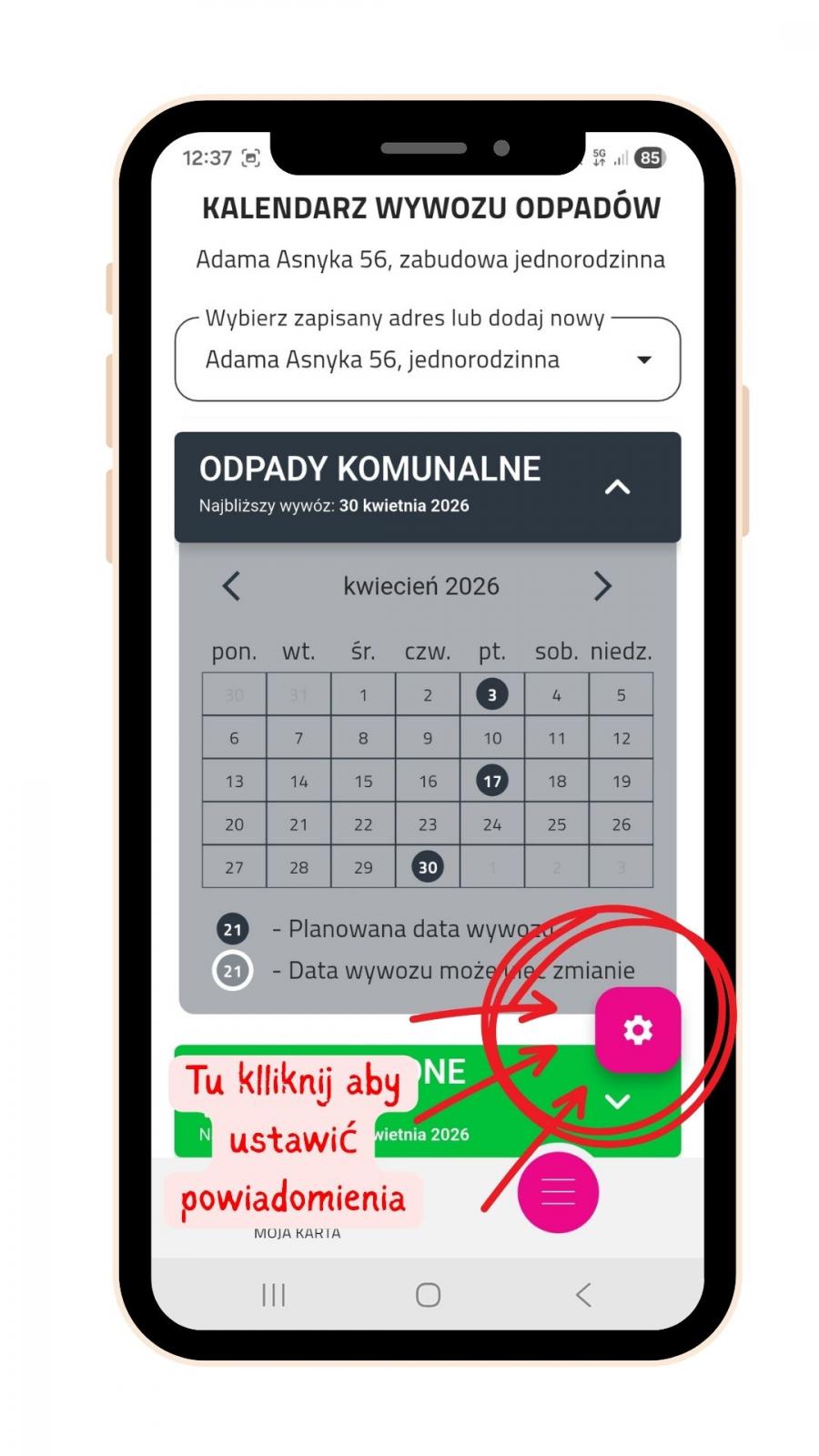 Zrzut ekranu z aplikacji