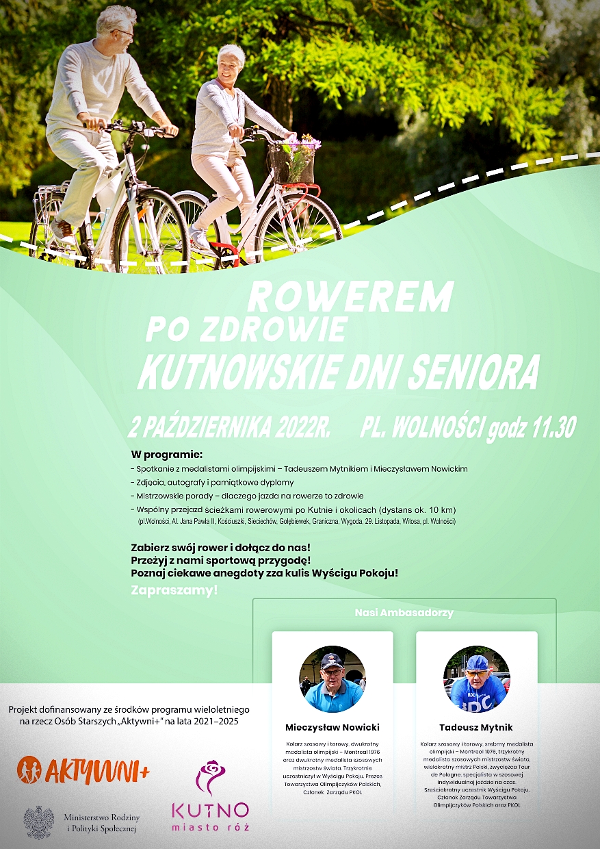 Plakat Kutnowskie Dni Seniora Rowerem Po Zdrowie