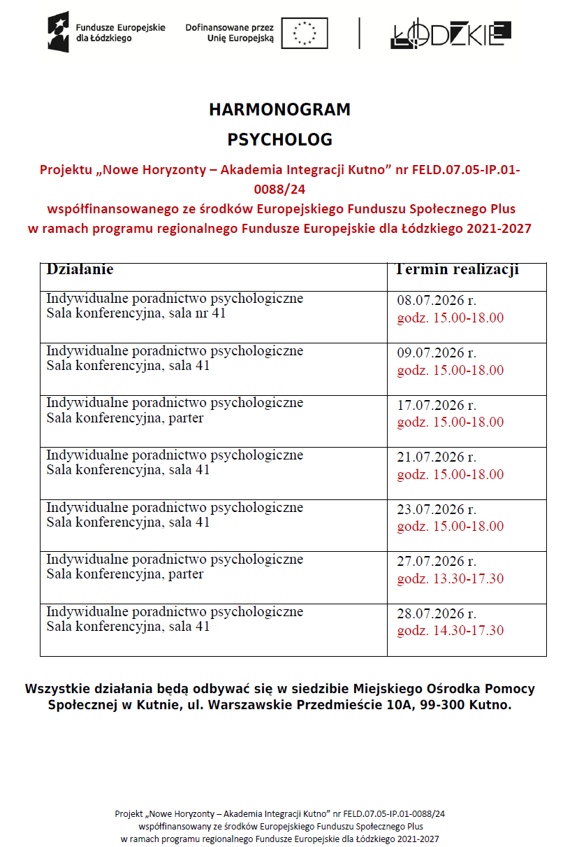 Psycholog Nowe Horyzonty