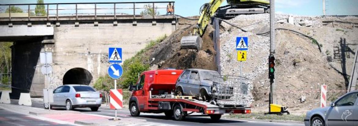 Zdjęcie prezentujące remontowany wiadukt (fot. Radio Q)