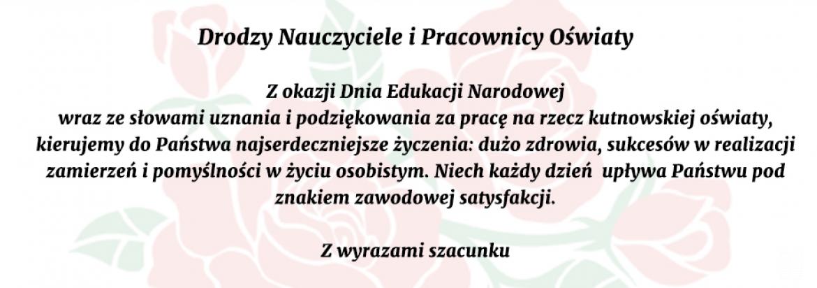 Życzenia z okazji Dnia Edukacji Narodowej