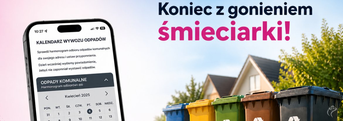 grafika z koszami na śmieci