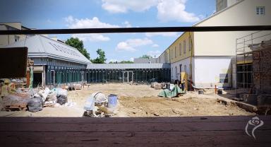 Na zdjęciu widać postęp prac na budowie Pałacu Saskiego