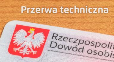 Grafika z informacją o przerwie technicznej