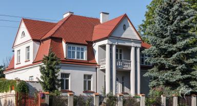 A residential building belonging to the Macher family